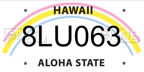 8LU063 Hawaii License Plate