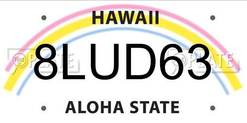 8LUD63 Hawaii License Plate