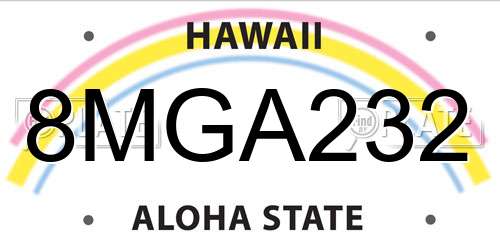 8MGA232 Hawaii License Plate