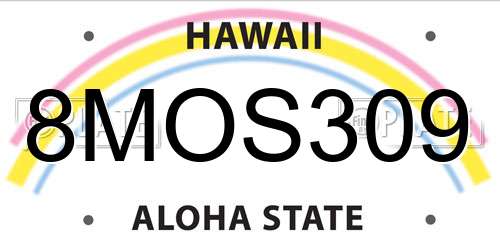 8MOS309 Hawaii License Plate