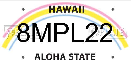 8MPL22 Hawaii License Plate