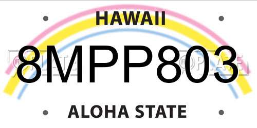 8MPP803 Hawaii License Plate