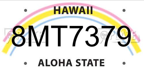 8MT7379 Hawaii License Plate