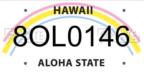 8OL0146 Hawaii License Plate