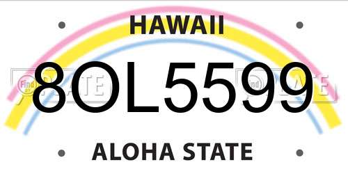8OL5599 Hawaii License Plate