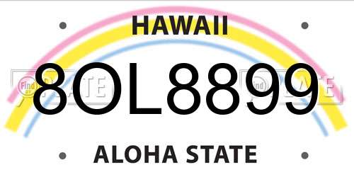 8OL8899 Hawaii License Plate
