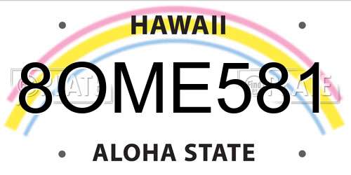 8OME581 Hawaii License Plate