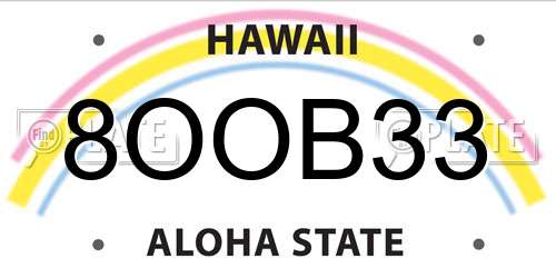 8OOB33 Hawaii License Plate