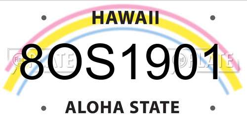 8OS1901 Hawaii License Plate