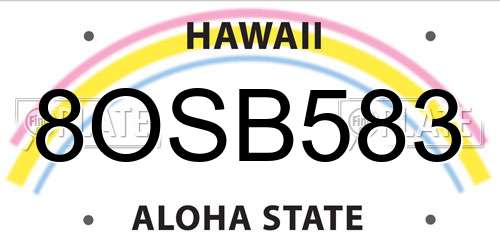8OSB583 Hawaii License Plate