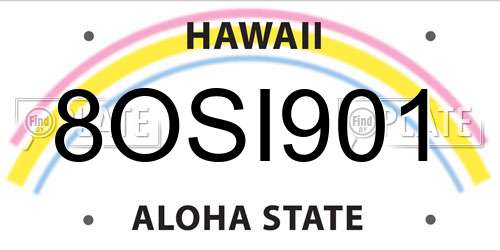 8OSI901 Hawaii License Plate