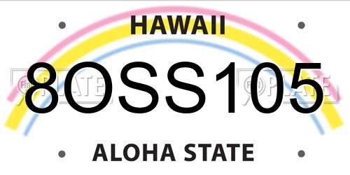 8OSS105 Hawaii License Plate