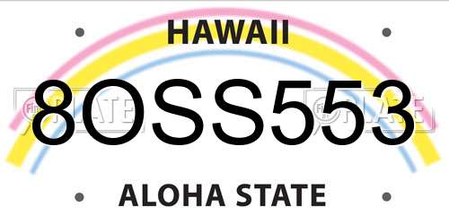 8OSS553 Hawaii License Plate