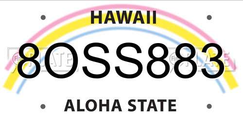 8OSS883 Hawaii License Plate