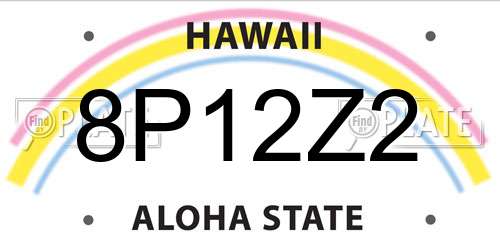 8P12Z2 Hawaii License Plate