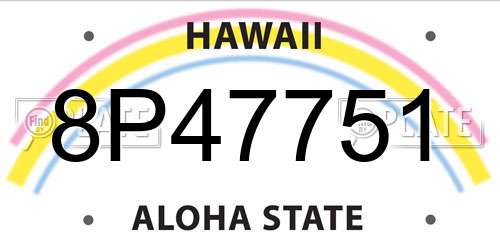8P47751 Hawaii License Plate