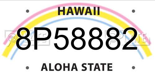8P58882 Hawaii License Plate