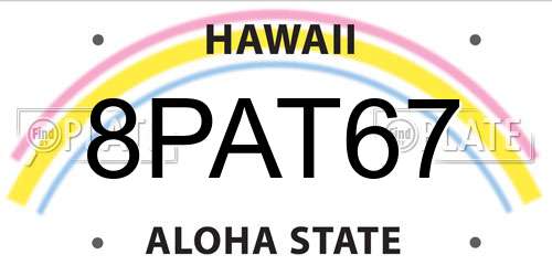 8PAT67 Hawaii License Plate