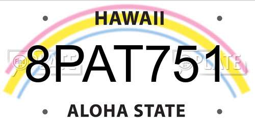 8PAT751 Hawaii License Plate