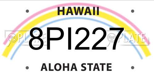 8PI227 Hawaii License Plate