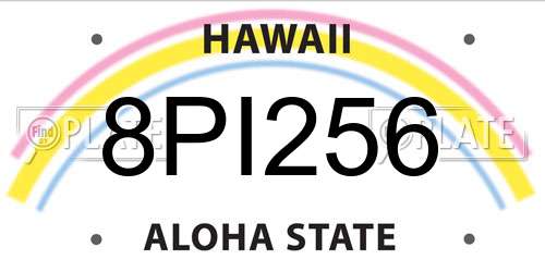 8PI256 Hawaii License Plate