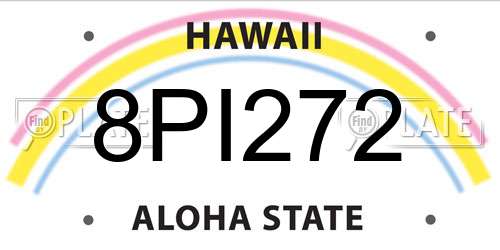8PI272 Hawaii License Plate
