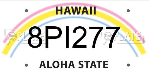 8PI277 Hawaii License Plate
