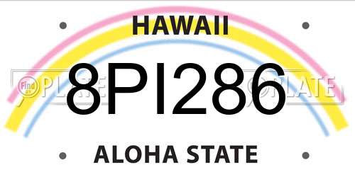 8PI286 Hawaii License Plate