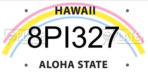 8PI327 Hawaii License Plate