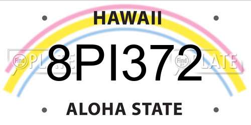 8PI372 Hawaii License Plate