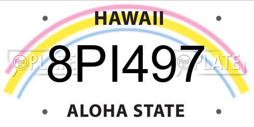 8PI497 Hawaii License Plate