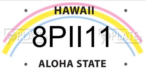 8PII11 Hawaii License Plate