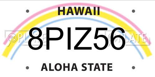 8PIZ56 Hawaii License Plate