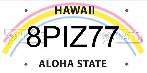 8PIZ77 Hawaii License Plate