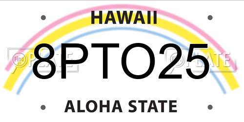 8PTO25 Hawaii License Plate