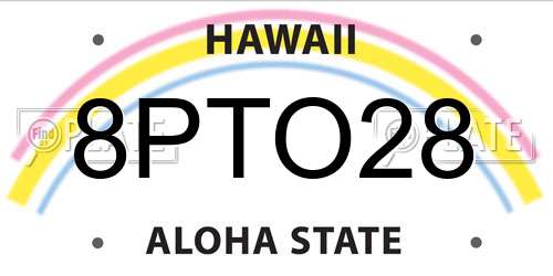 8PTO28 Hawaii License Plate