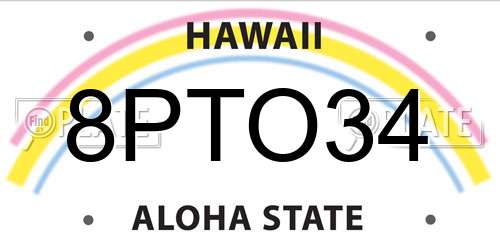 8PTO34 Hawaii License Plate