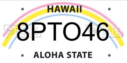 8PTO46 Hawaii License Plate