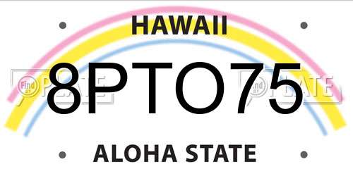 8PTO75 Hawaii License Plate