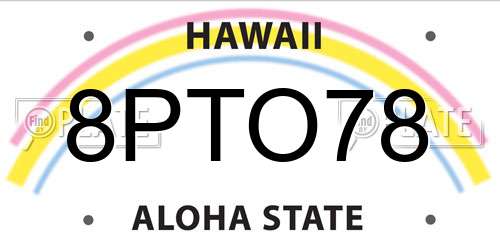 8PTO78 Hawaii License Plate