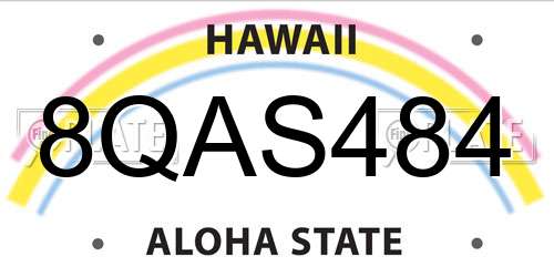 8QAS484 Hawaii License Plate