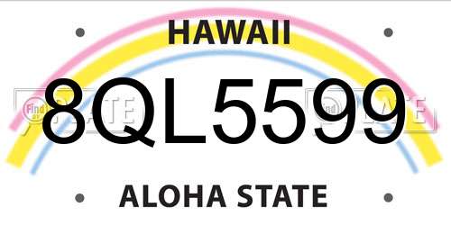 8QL5599 Hawaii License Plate