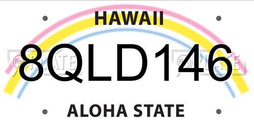 8QLD146 Hawaii License Plate