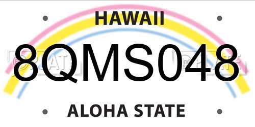 8QMS048 Hawaii License Plate