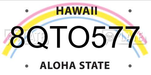 8QTO577 Hawaii License Plate