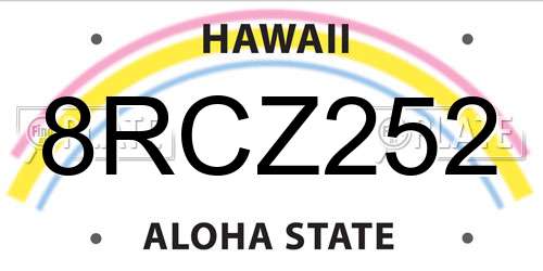 8RCZ252 Hawaii License Plate
