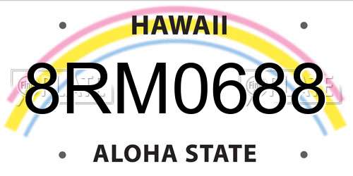 8RM0688 Hawaii License Plate