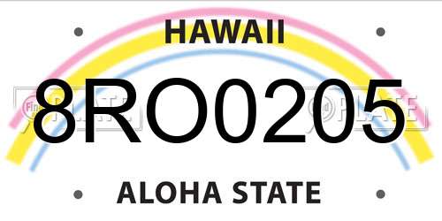 8RO0205 Hawaii License Plate