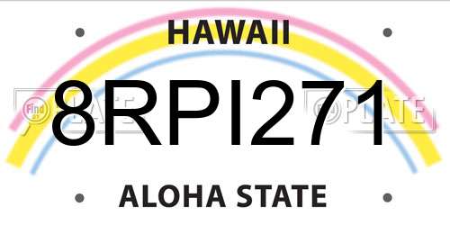 8RPI271 Hawaii License Plate