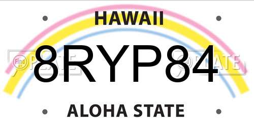 8RYP84 Hawaii License Plate